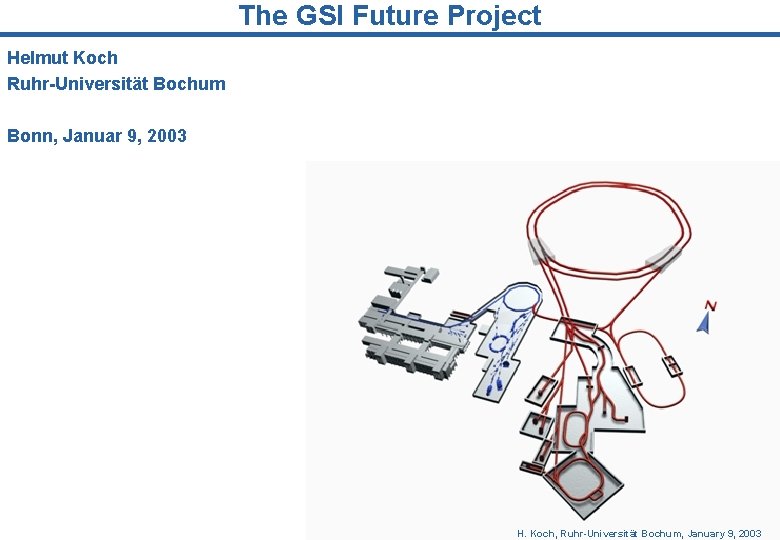 The GSI Future Project Helmut Koch Ruhr-Universität Bochum Bonn, Januar 9, 2003 H. Koch,