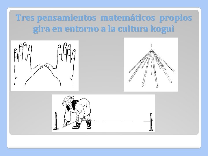 Tres pensamientos matemáticos propios gira en entorno a la cultura kogui Tres pensamientos matemáticos propios gira en entorno a la cultura kogui