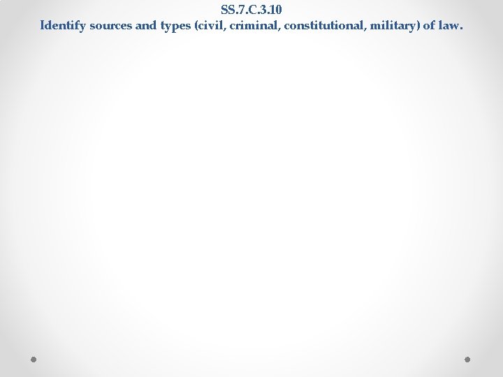 SS. 7. C. 3. 10 Identify sources and types (civil, criminal, constitutional, military) of SS. 7. C. 3. 10 Identify sources and types (civil, criminal, constitutional, military) of