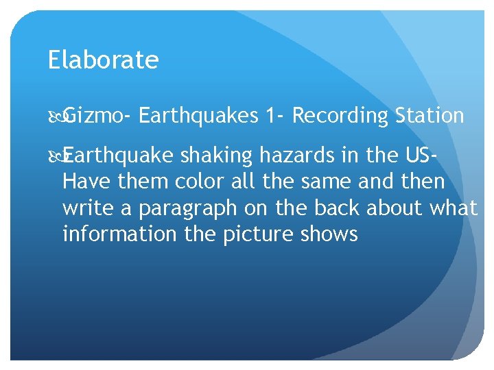 Elaborate Gizmo- Earthquakes 1 - Recording Station Earthquake shaking hazards in the USHave them