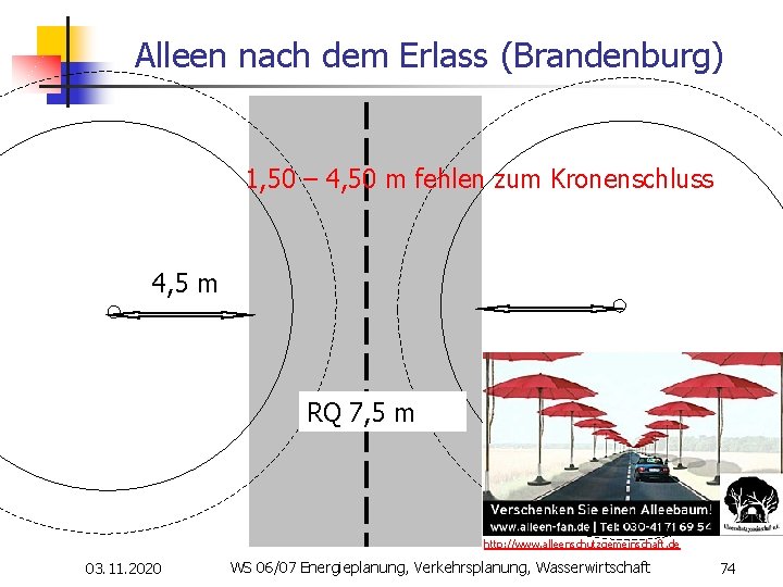 Alleen nach dem Erlass (Brandenburg) 1, 50 – 4, 50 m fehlen zum Kronenschluss