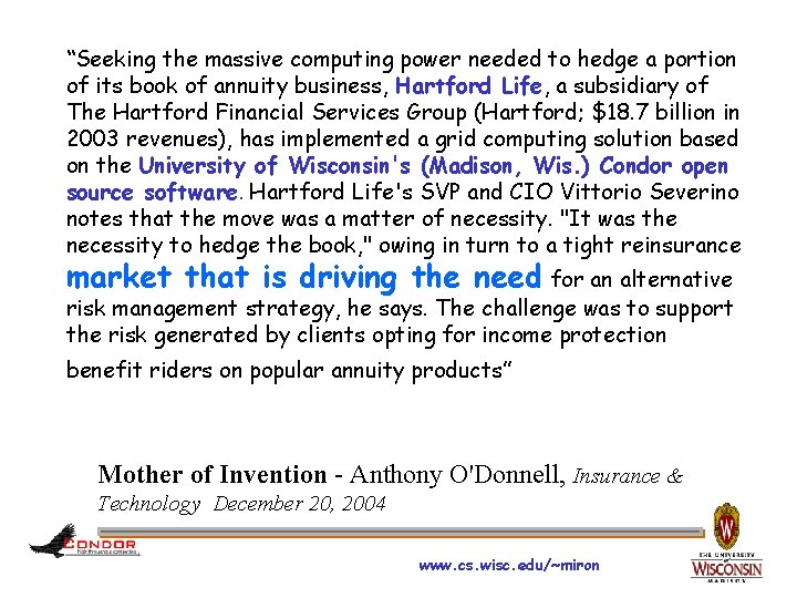 “Seeking the massive computing power needed to hedge a portion of its book of