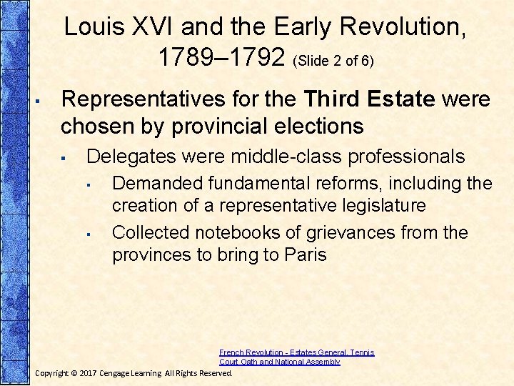 Louis XVI and the Early Revolution, 1789– 1792 (Slide 2 of 6) ▪ Representatives