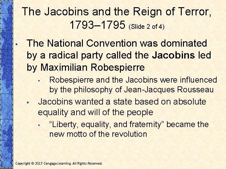 The Jacobins and the Reign of Terror, 1793– 1795 (Slide 2 of 4) ▪