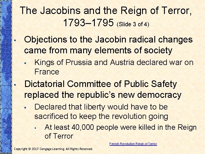 The Jacobins and the Reign of Terror, 1793– 1795 (Slide 3 of 4) ▪