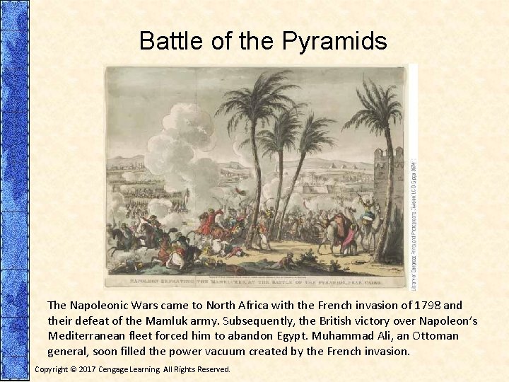 Battle of the Pyramids The Napoleonic Wars came to North Africa with the French