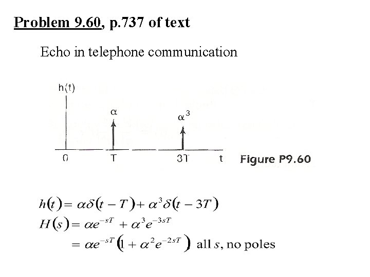 Problem 9. 60, p. 737 of text Echo in telephone communication Problem 9. 60, p. 737 of text Echo in telephone communication