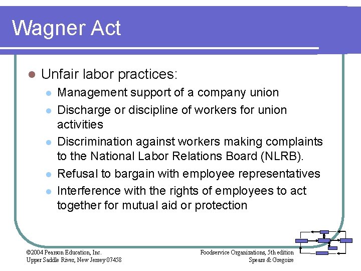 Wagner Act l Unfair labor practices: l l l Management support of a company