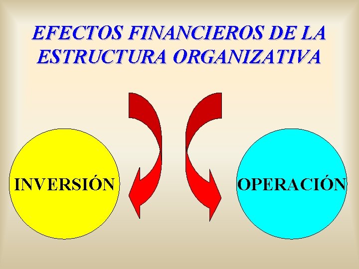 EFECTOS FINANCIEROS DE LA ESTRUCTURA ORGANIZATIVA INVERSIÓN OPERACIÓN 