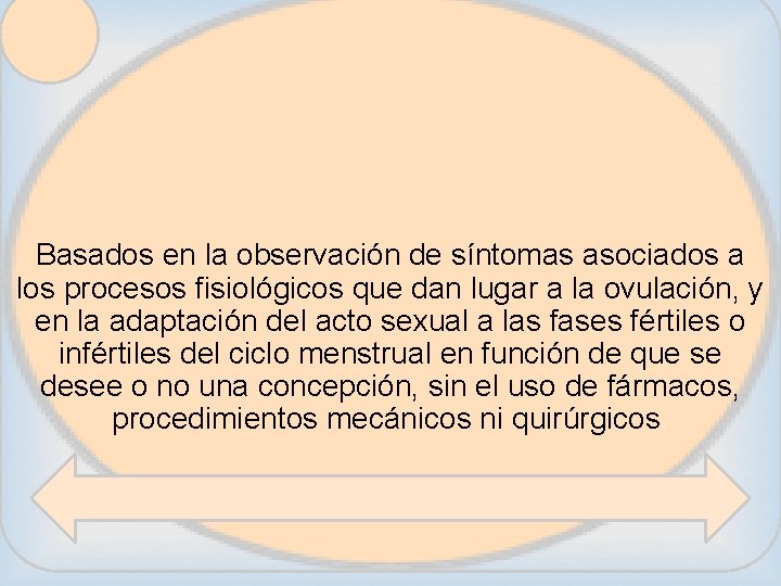  Basados en la observación de síntomas asociados a los procesos fisiológicos que dan