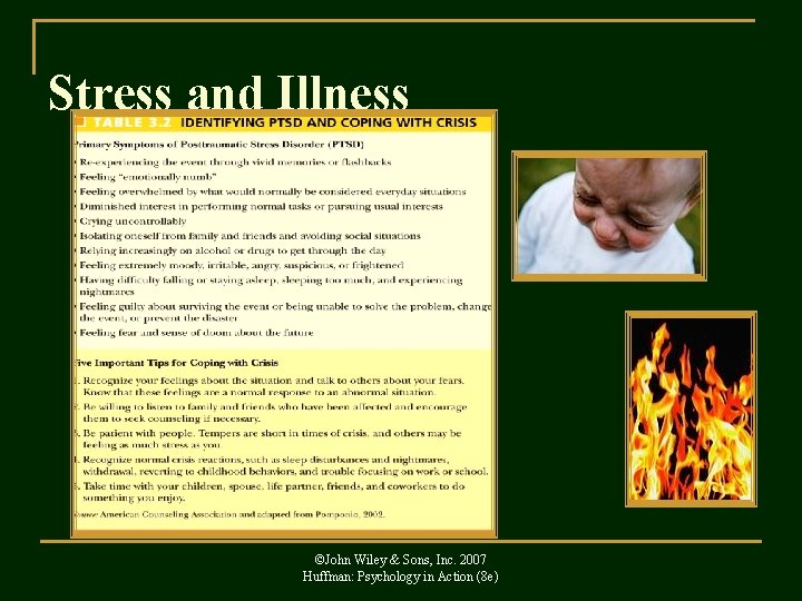 Stress and Illness ©John Wiley & Sons, Inc. 2007 Huffman: Psychology in Action (8