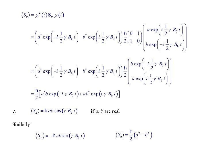  Sinilarly if a, b are real 