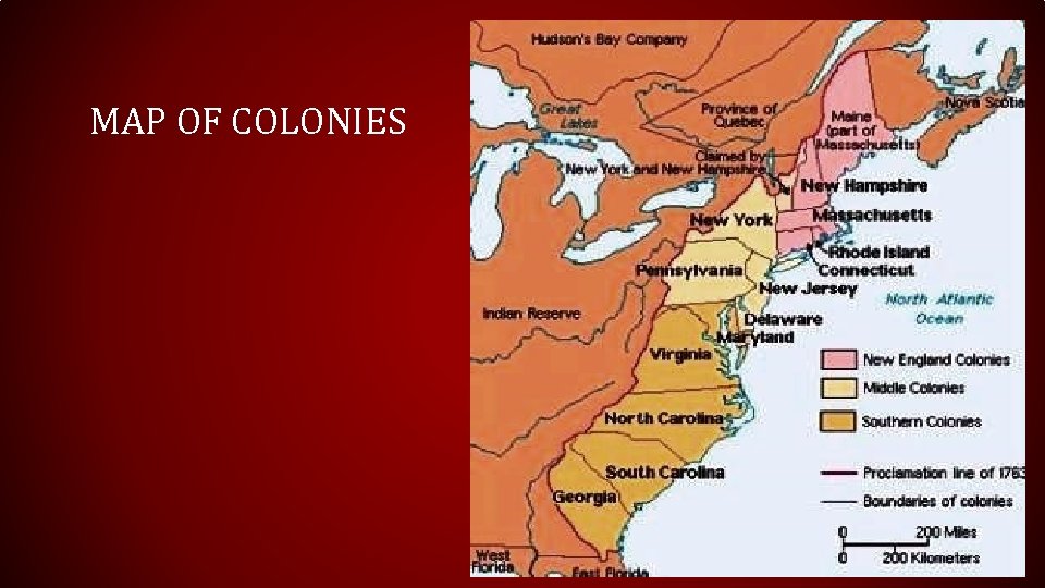 MAP OF COLONIES 