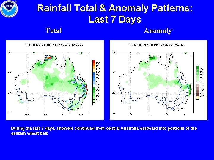 Rainfall Total & Anomaly Patterns: Last 7 Days Total Anomaly During the last 7