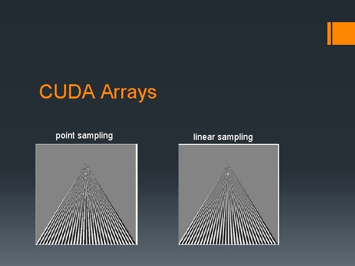 CUDA Arrays point sampling linear sampling 