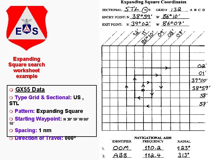 Expanding Square search worksheet example m GX 55 Data Type Grid & Sectional: US