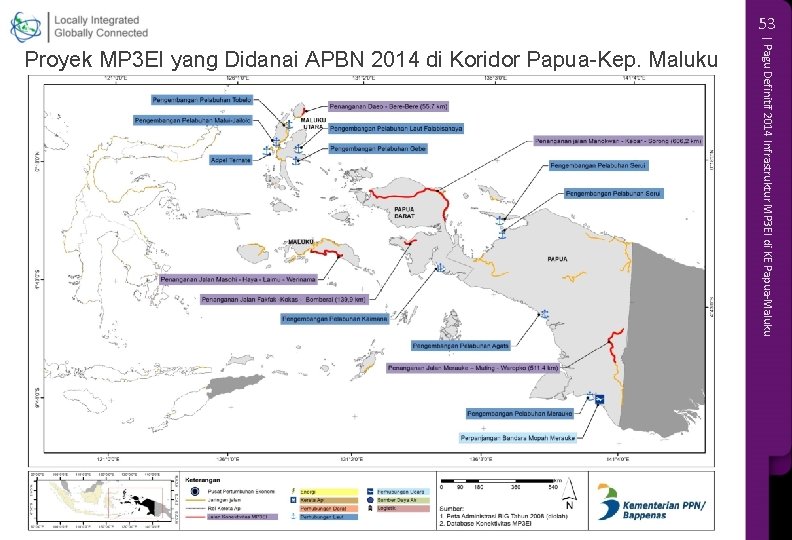 53 | Pagu Definitif 2014 Infrastruktur MP 3 EI di KE Papua-Maluku Proyek MP