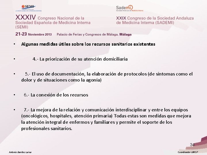  • Algunas medidas útiles sobre los recursos sanitarios existentes • 4. - La