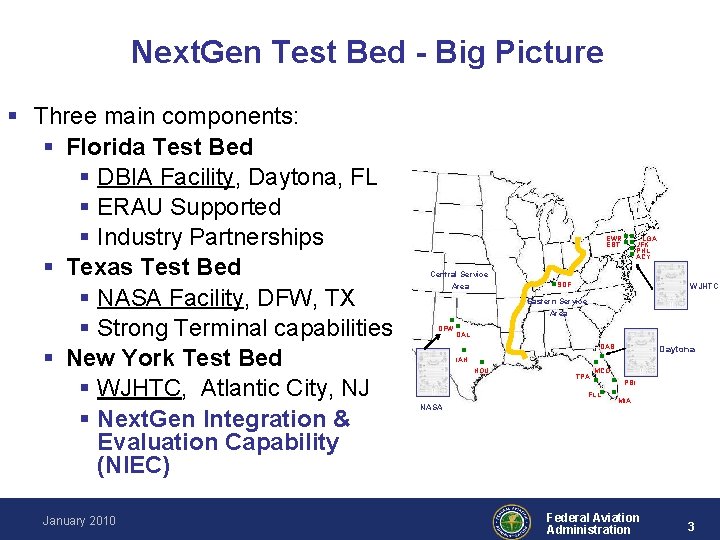Next. Gen Test Bed - Big Picture § Three main components: § Florida Test