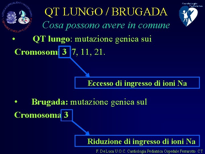 QT LUNGO / BRUGADA Cosa possono avere in comune • QT lungo: mutazione genica