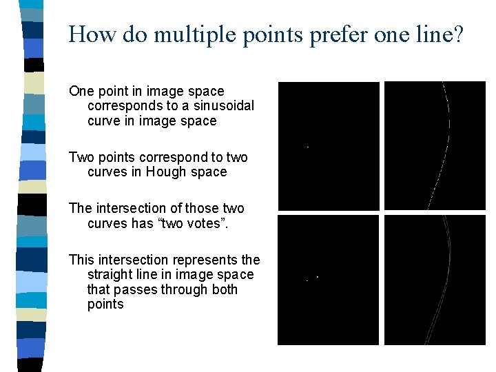 How do multiple points prefer one line? One point in image space corresponds to