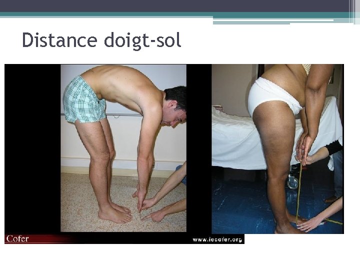 Distance doigt-sol 