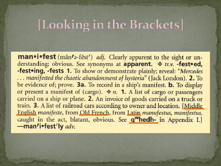 [Looking in the Brackets] 