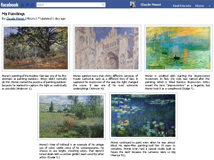 Claude Monet My Paintings By Claude Monet (Albums) * Updated 1 day ago Monet’s