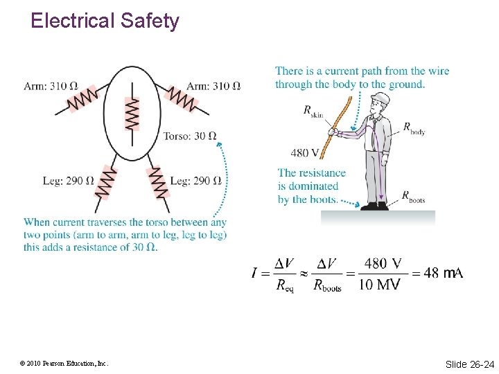 Electrical Safety © 2010 Pearson Education, Inc. Slide 26 -24 Electrical Safety © 2010 Pearson Education, Inc. Slide 26 -24
