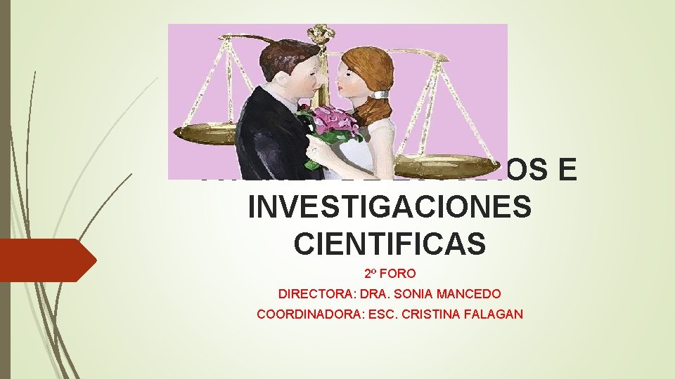 ATENEO DE ESTUDIOS E INVESTIGACIONES CIENTIFICAS 2º FORO DIRECTORA: DRA. SONIA MANCEDO COORDINADORA: ESC.