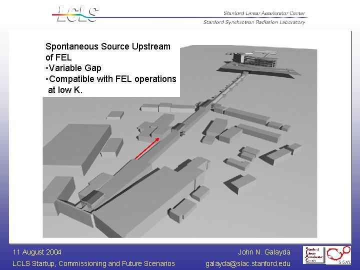 Spontaneous Source Upstream of FEL • Variable Gap • Compatible with FEL operations at