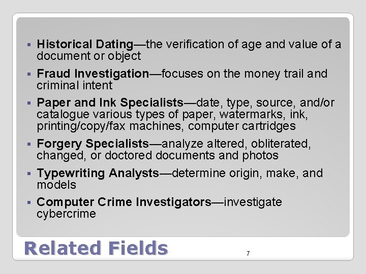 § § § Historical Dating—the verification of age and value of a document or