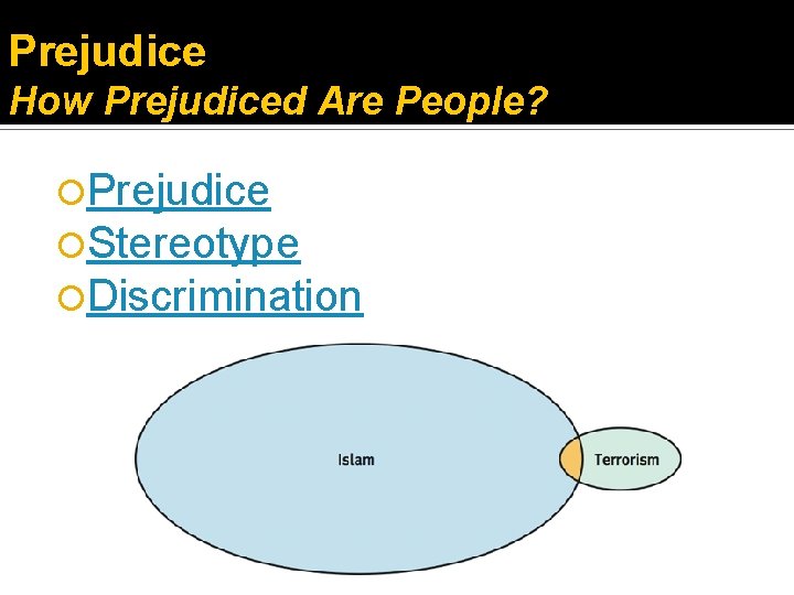 Prejudice How Prejudiced Are People? Prejudice Stereotype Discrimination 