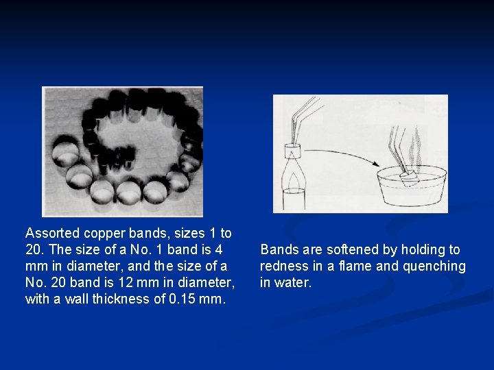 Assorted copper bands, sizes 1 to 20. The size of a No. 1 band