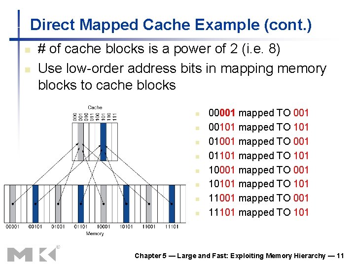 Direct Mapped Cache Example (cont. ) n n # of cache blocks is a Direct Mapped Cache Example (cont. ) n n # of cache blocks is a
