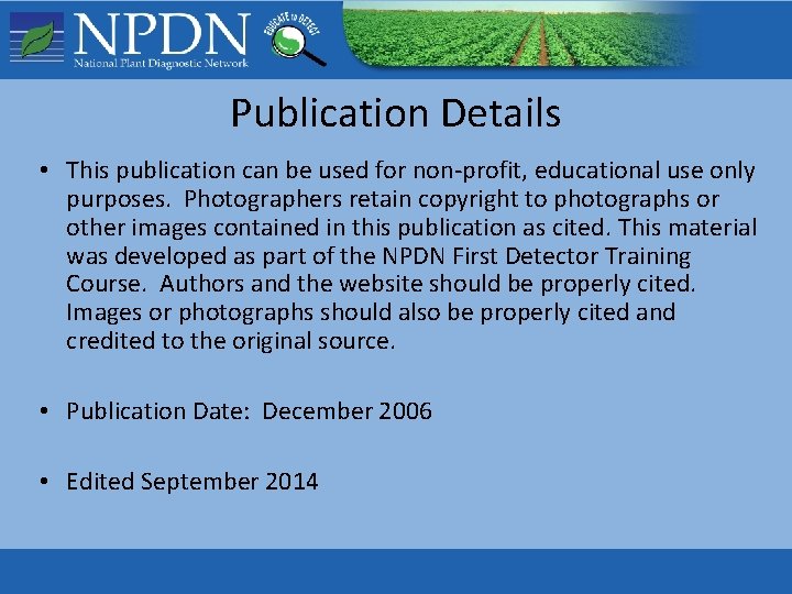 Publication Details • This publication can be used for non-profit, educational use only purposes. Publication Details • This publication can be used for non-profit, educational use only purposes.
