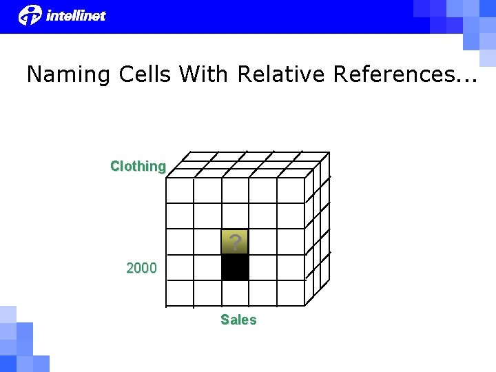 Naming Cells With Relative References. . . Clothing ? 2000 Sales Naming Cells With Relative References. . . Clothing ? 2000 Sales