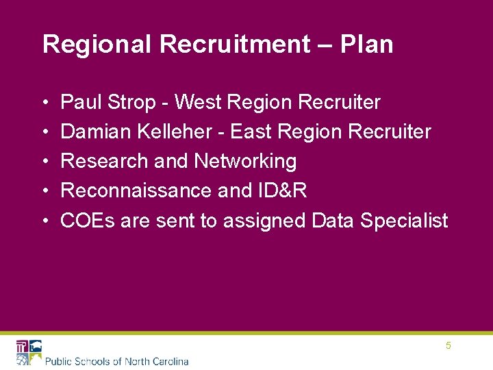 Regional Recruitment – Plan • • • Paul Strop - West Region Recruiter Damian Regional Recruitment – Plan • • • Paul Strop - West Region Recruiter Damian