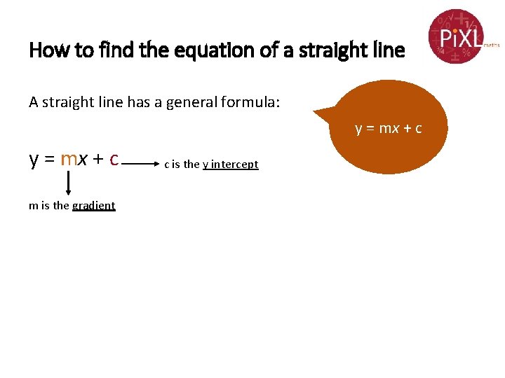How to find the equation of a straight line A straight line has a