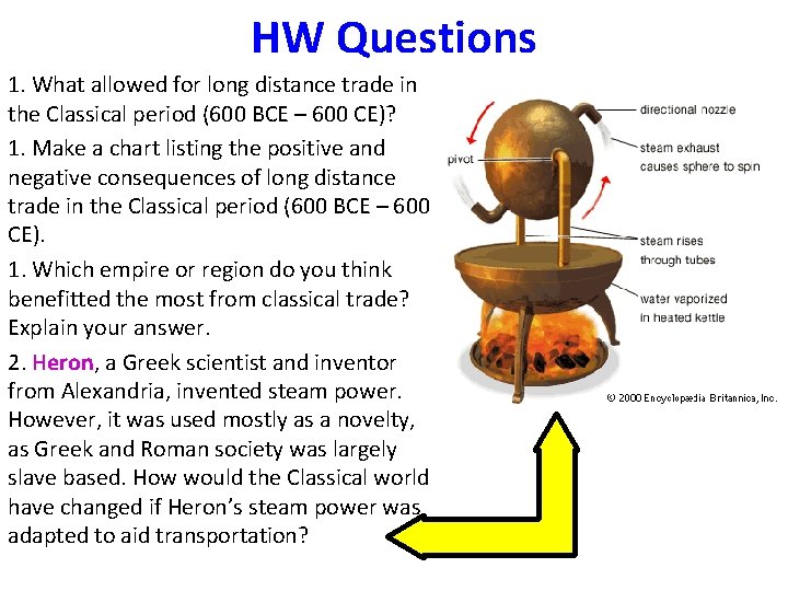HW Questions 1. What allowed for long distance trade in the Classical period (600