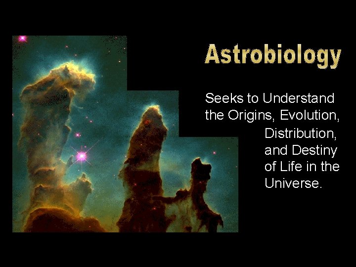Seeks to Understand the Origins, Evolution, Distribution, and Destiny of Life in the Universe.