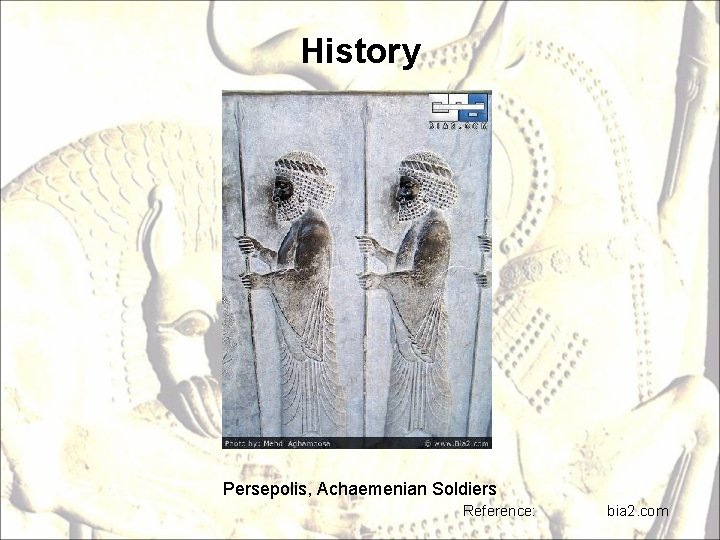 History Persepolis, Achaemenian Soldiers Reference: bia 2. com 