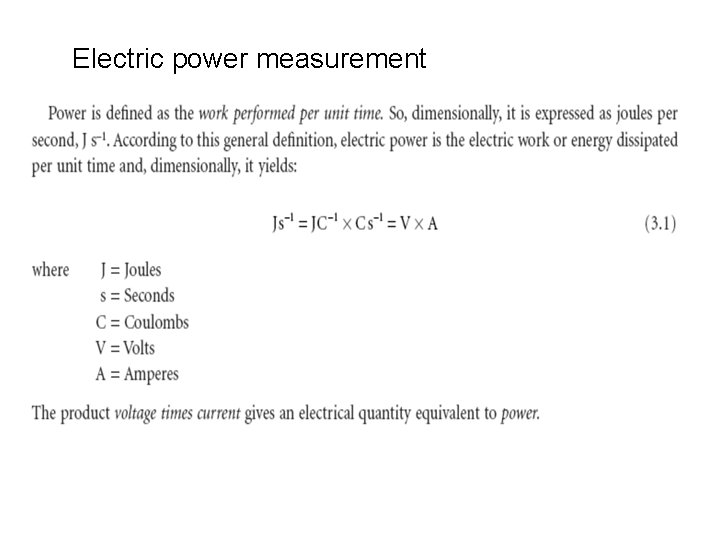 Electric power measurement 