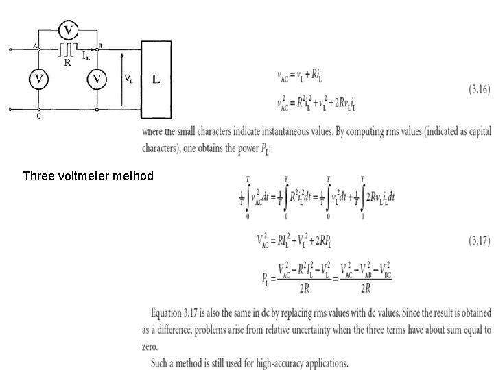 Three voltmeter method 