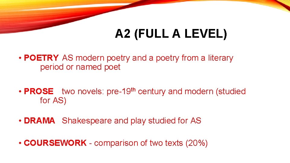 A 2 (FULL A LEVEL) • POETRY AS modern poetry and a poetry from