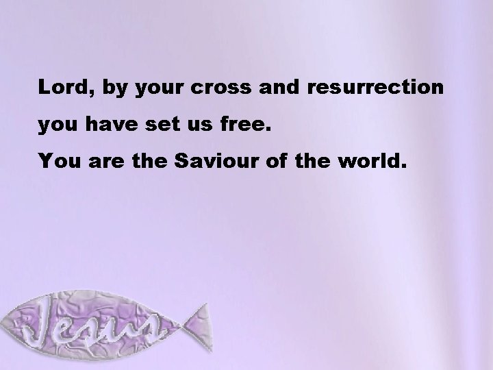 Lord, by your cross and resurrection you have set us free. You are the