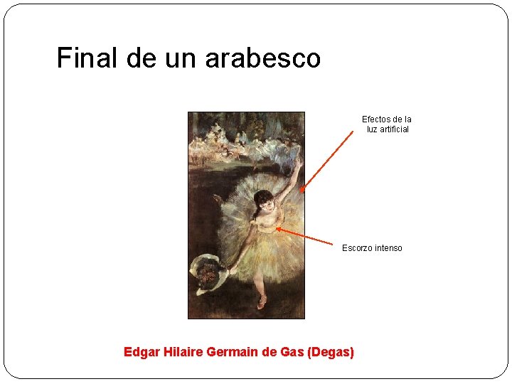 Final de un arabesco Efectos de la luz artificial Escorzo intenso Edgar Hilaire Germain