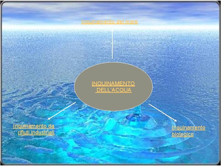 Inquinamento del mare INQUINAMENTO DELL’ACQUA Inquinamento da rifiuti industriali Inquinamento biologico 