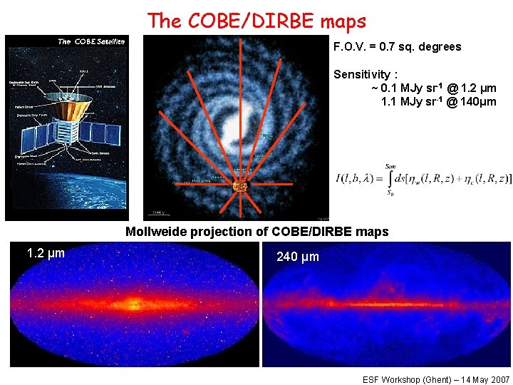 The COBE/DIRBE maps F. O. V. = 0. 7 sq. degrees Sensitivity : ~