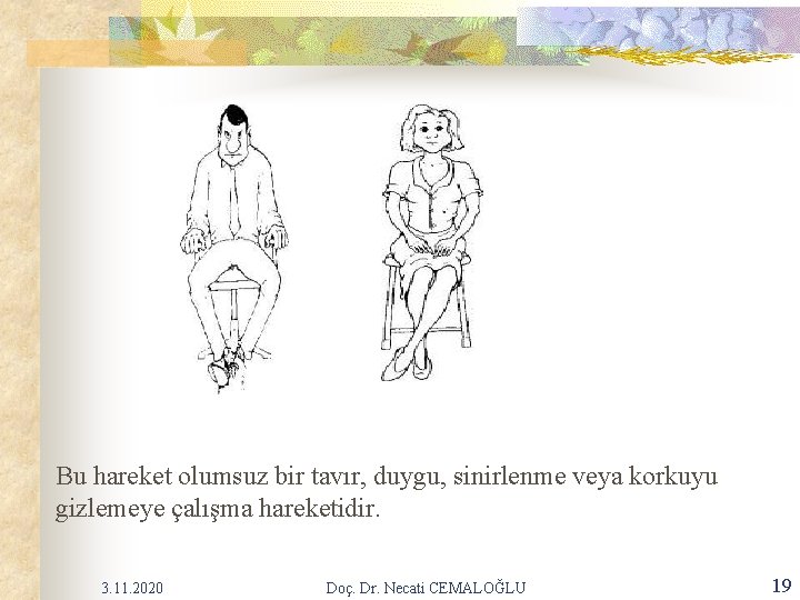 Bu hareket olumsuz bir tavır, duygu, sinirlenme veya korkuyu gizlemeye çalışma hareketidir. 3. 11. Bu hareket olumsuz bir tavır, duygu, sinirlenme veya korkuyu gizlemeye çalışma hareketidir. 3. 11.